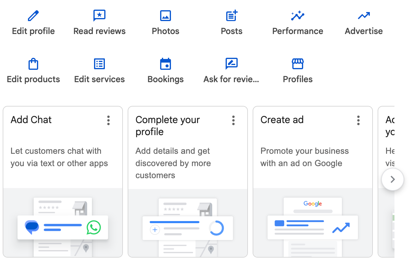 Aperçu des réglages d'une fiche Google Mon Entreprise